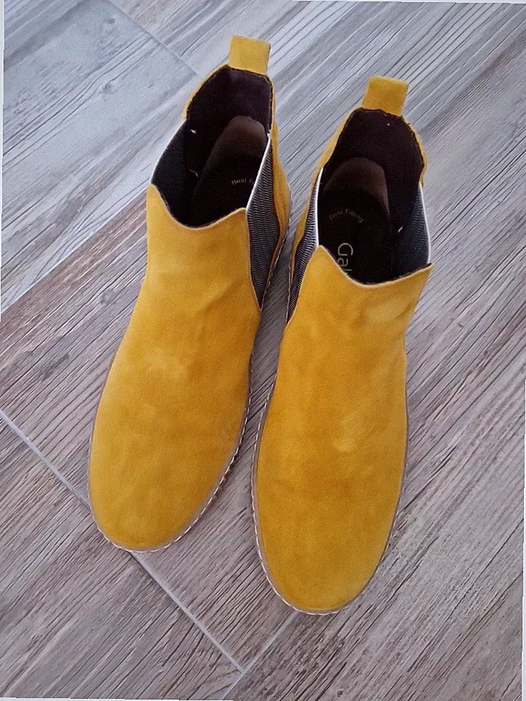 Gabor Chelsea Boots Stiefeletten Damen Gr. 42 (8) Gelbgold Top Zustand
