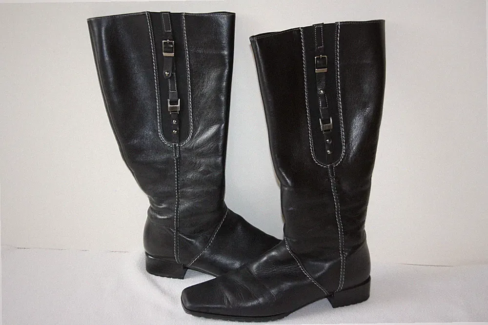 Gabor comfort Stiefel Leder Jamaika Nappa Gr.38,5 schwarz Vario Schaft Schuhe