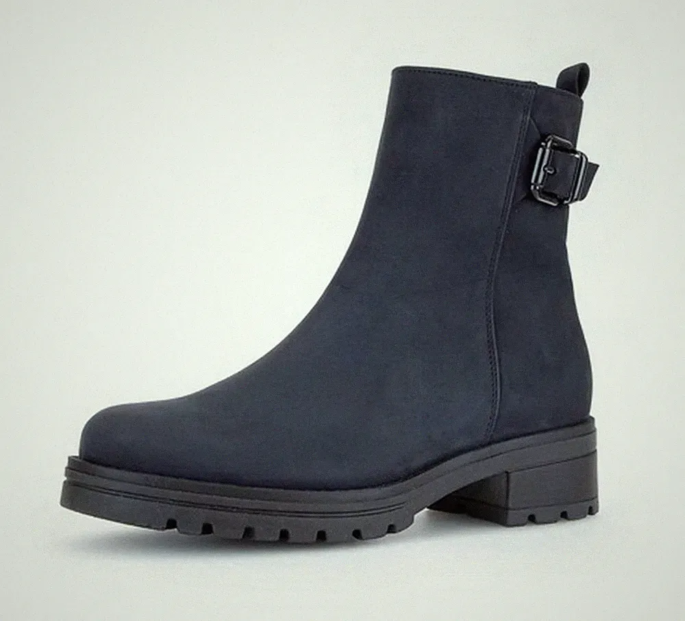 Gabor Comfort Stiefelette Blau Nubukleder Chelsea Boot Einlage Reißverschluss