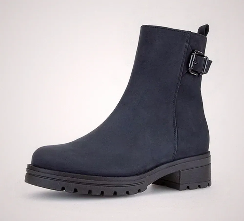 Gabor Comfort Stiefelette Blau Nubukleder Chelsea Boot Einlage Reißverschluss
