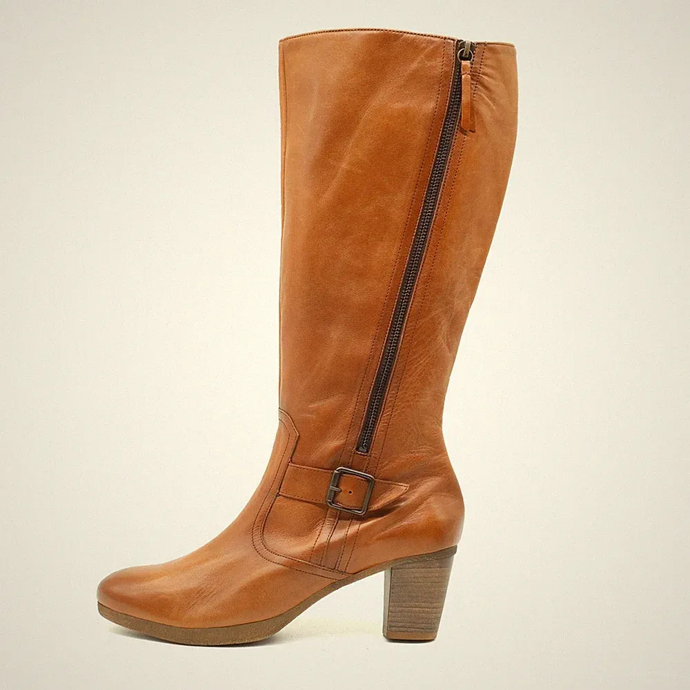 Gabor Damen 92.997 Stiefel Cognac Leder Komfort Weitschaftstiefel EU 42
