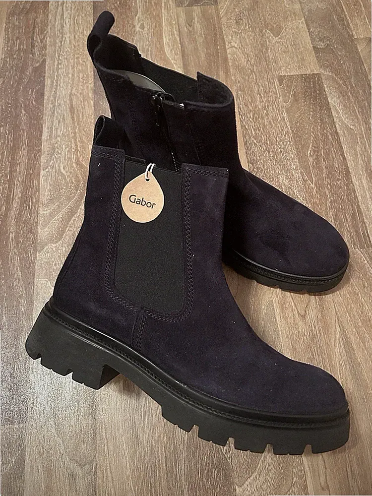 Gabor Damen Boots Blau Gr. (6.5) 40 Wildleder Neu