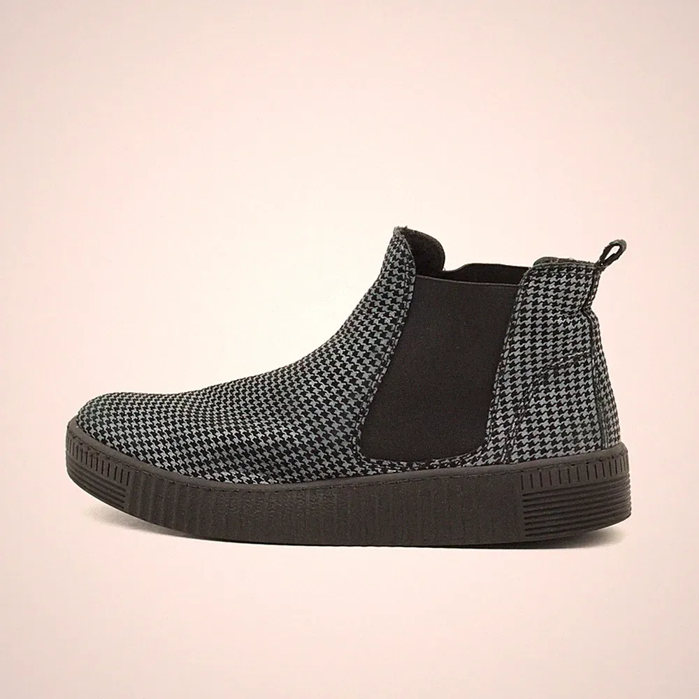 Gabor Damen Chelsea Boot Kariert Stiefeletten schwarz blau Classic Boots EU 39