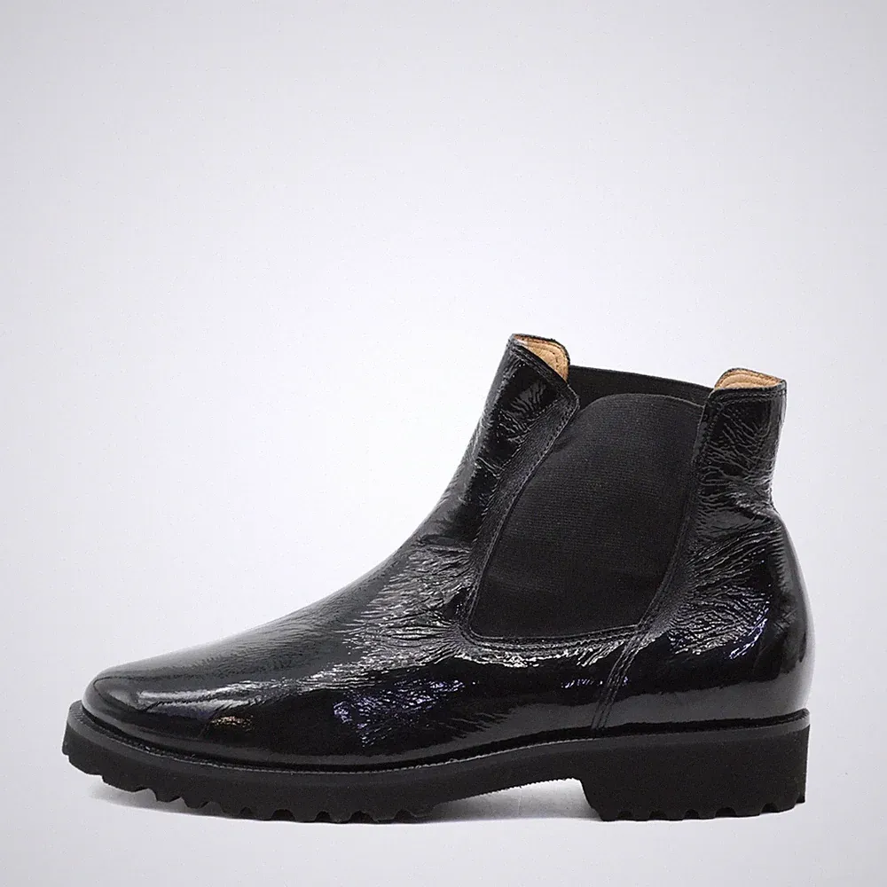 Gabor Damen Chelsea Boot Lackleder Stiefeletten Schwarz Komfort Boots EU 37