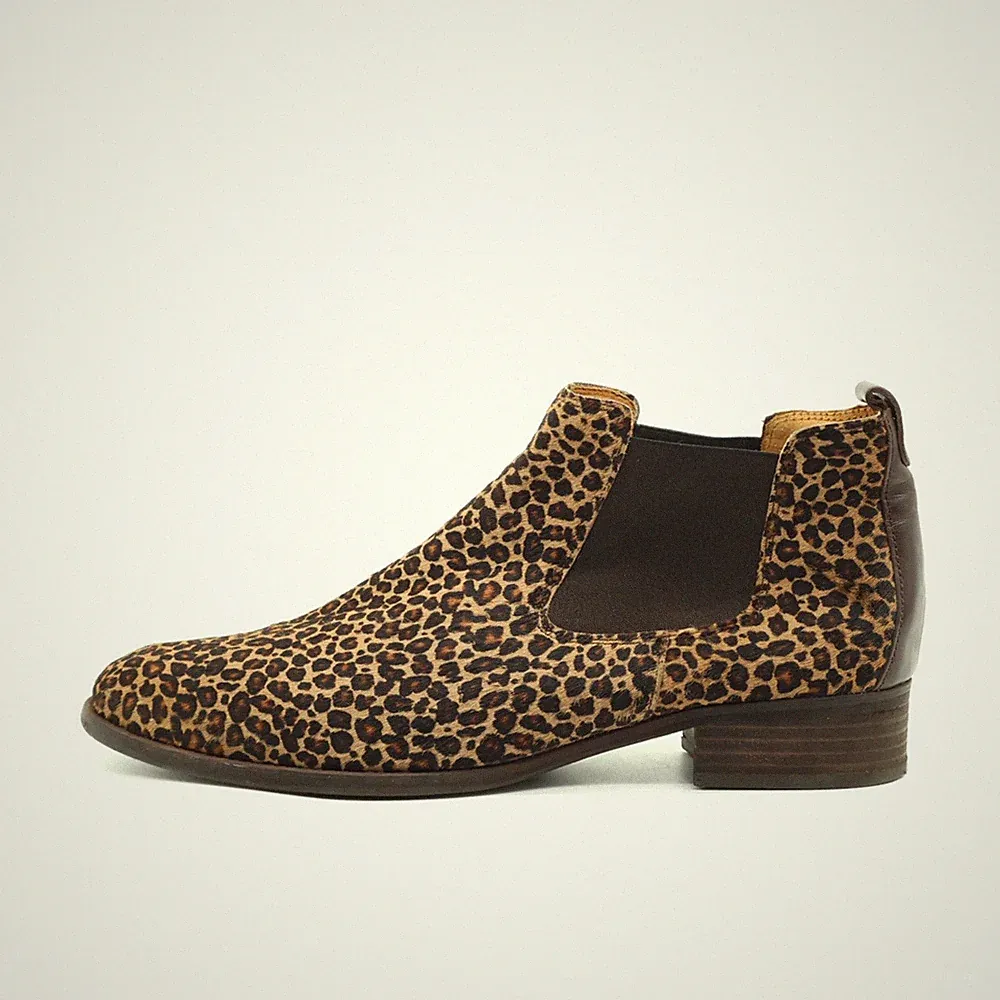 Gabor Damen Chelsea Boot Stiefelette Braun Wildleder Tiermuster Boots EU 42