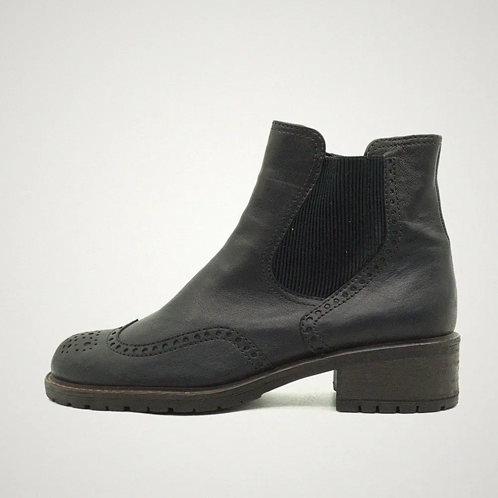 Gabor Damen Chelsea Boot Stiefelette Schwarz Leder Comfort Boots EU 40