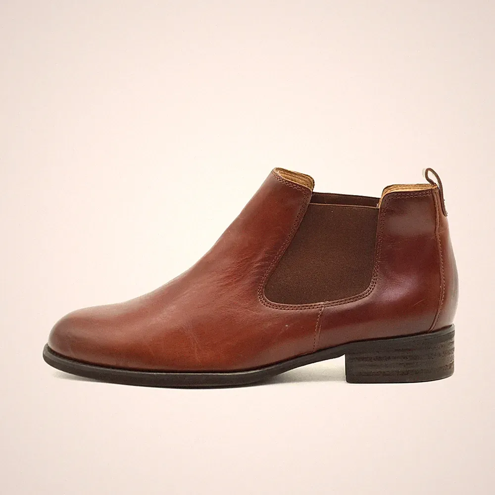 Gabor Damen Chelsea Boot Stiefeletten Braun Leder Klassisch Boots EU 38