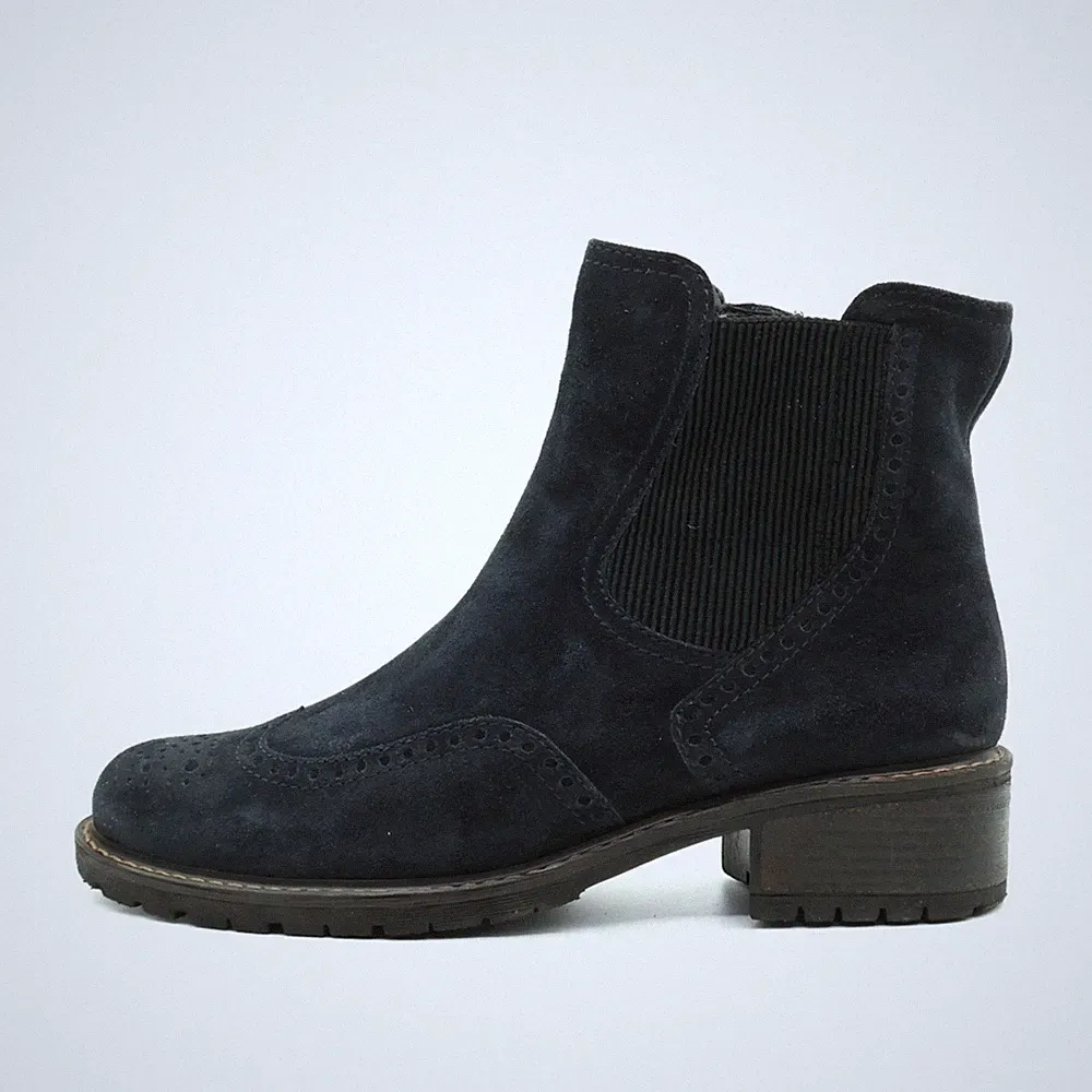 Gabor Damen Chelsea Boot Stiefeletten Schwarz Wildleder Komfort Boots EU 38