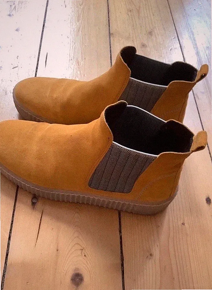 Gabor Damen Chelsea Boots Stiefeletten gelb Wildleder Sohle Komfort EU 37