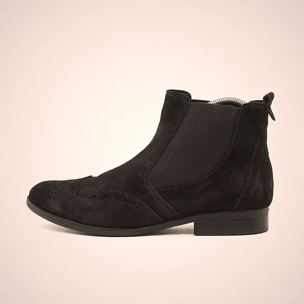 Gabor Damen Chelsea Stiefel Schwarz Wildleder Einsätze Chelsea-Stiefel EU 37