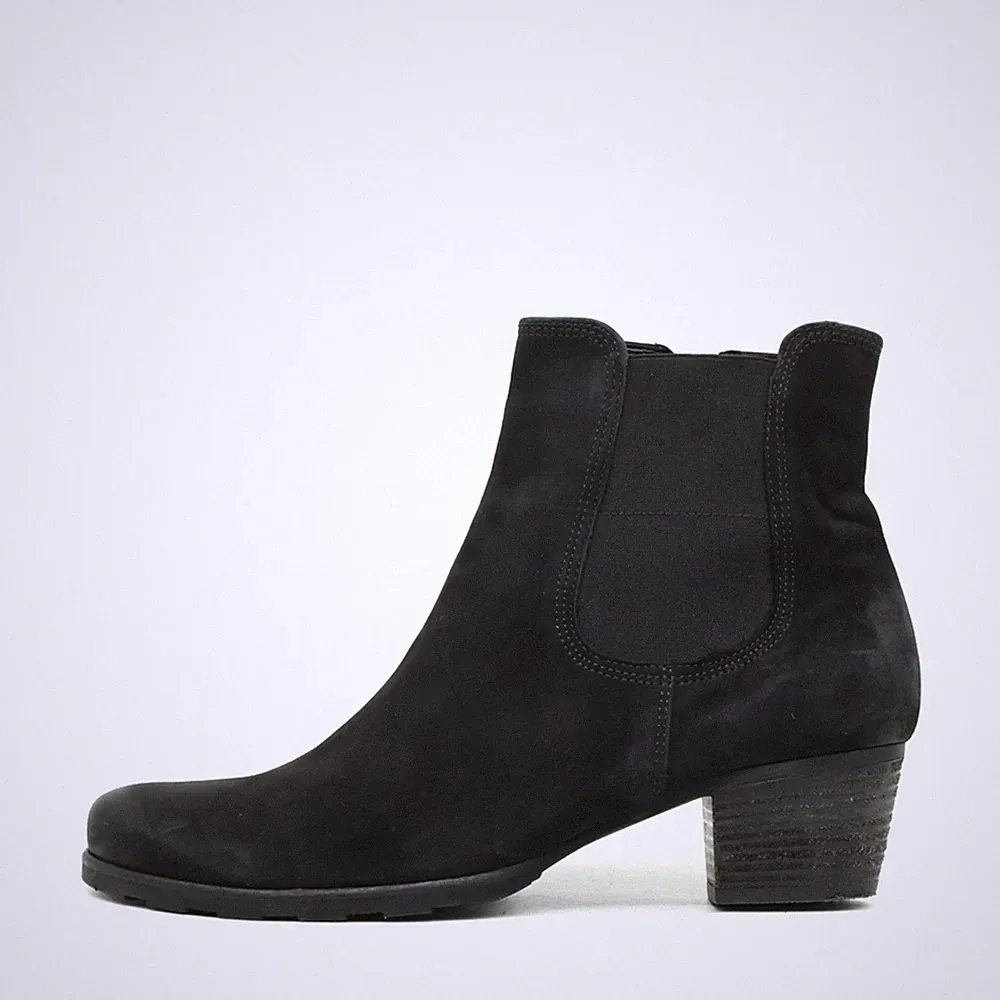 Gabor Damen Chelsea Stiefelette Schwarz Nubukleder Classic Stiefel EU 38