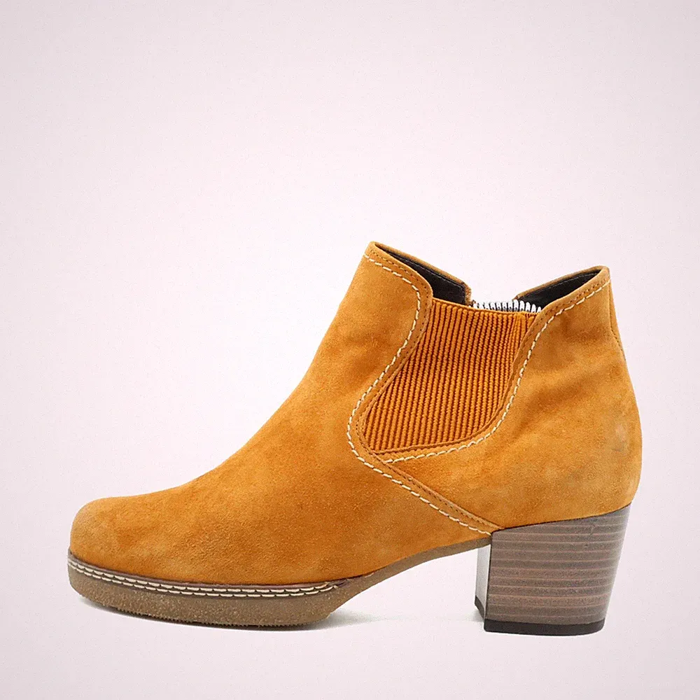 Gabor Damen Chelsea Stiefelette Stiefeletten Gelb Wildleder Komfort Boots EU 37