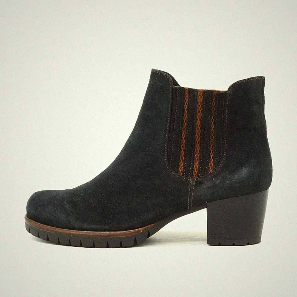 Gabor Damen Chelsea Stiefelette Stiefeletten Schwarz/Braun Comfort Boots EU 38
