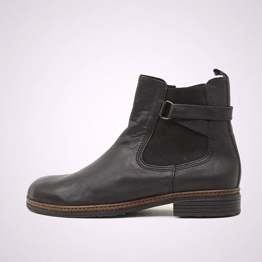 Gabor Damen Chelsea Stiefelette Stiefeletten Schwarz Leder Komfort Boots EU 38
