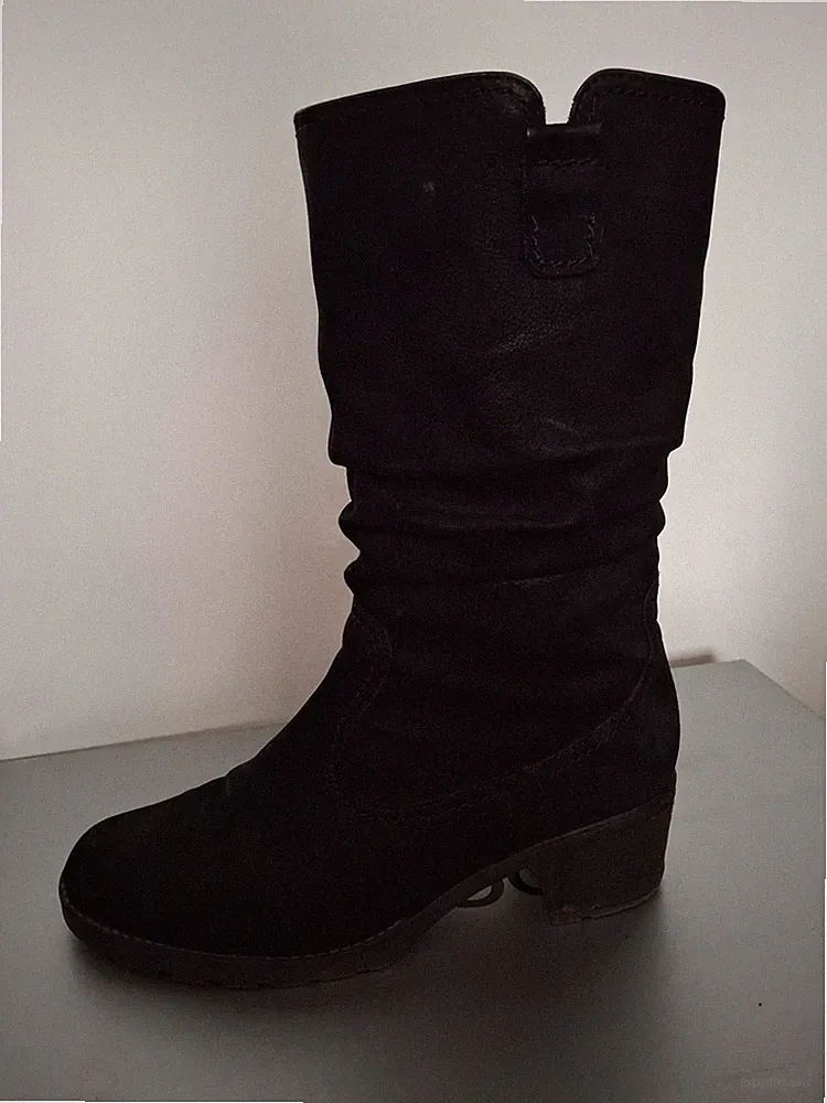 Gabor Damen Gr.8=42 Stiefel Stiefeletten Schwarz NubukLeder comfort Absatz Boots