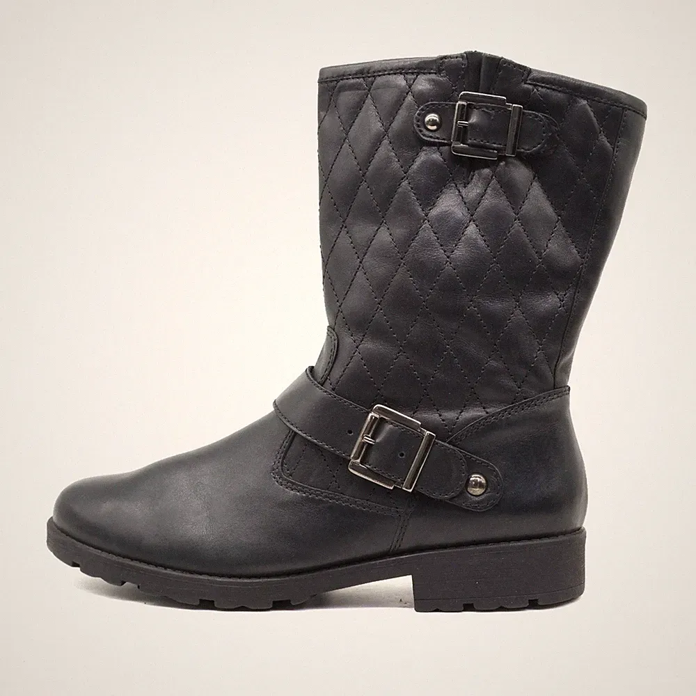 Gabor Damen Stepp Biker Stiefel Stiefelette Schwarz Komfort Biker-Stiefel EU 40