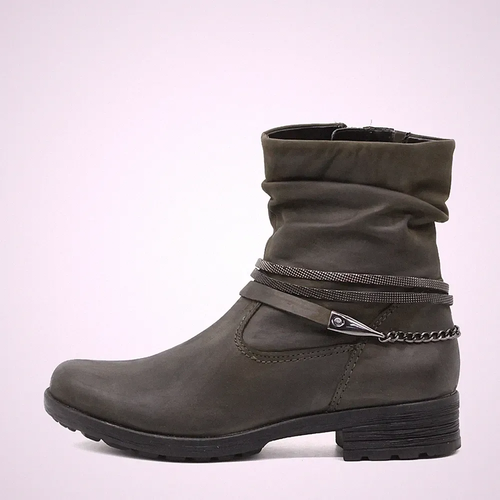 Gabor Damen Stiefel Olive Leder Knöchelhoch Reißverschluss EU 39