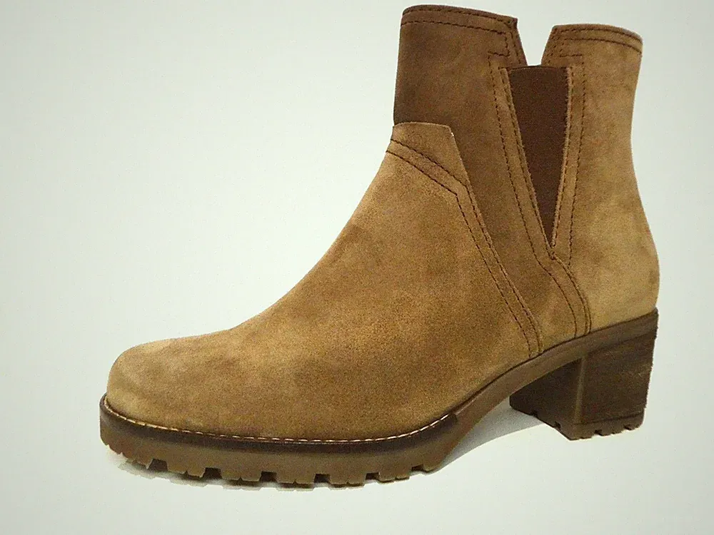 Gabor Damen Stiefel Stiefeletten Chelsea Boots Plateausohle braun antik Leder