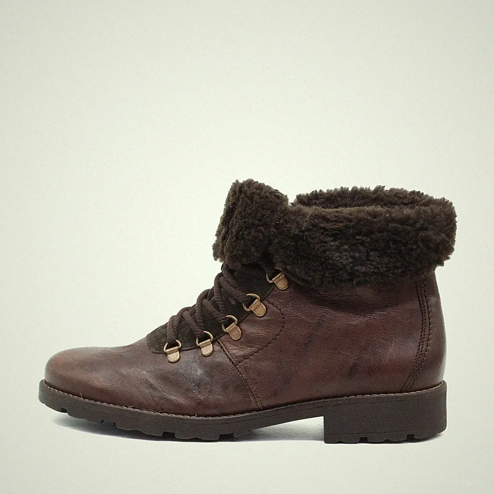 Gabor Damen Winter Schnürboots Boots Braun Leder Komfort Winterstiefel EU 42