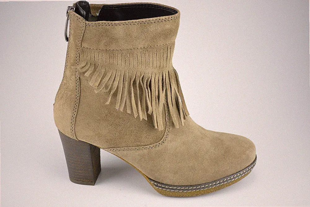 Gabor Damenschuhe Stiefelette grau taupe Weite G Reißverschluss Gr. 5,5