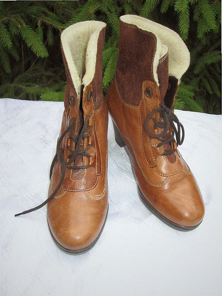 Gabor elegante Winter Halbstiefel Leder Damen Gr. 4 super gefüttert