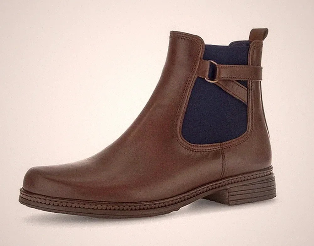 Gabor Fashion Stiefelette Braun Leder Chelsea Einlage Stiefel Reißverschluß Warm