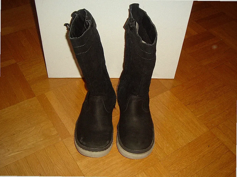 GABOR Mädchen Stiefel hoch, Schwarz mit Nietenapplikation, Gr. 33