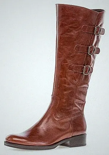 Gabor Shoes Damen Stiefel Leder Braun Sattel Schuhe Boots Blockabsatz Elegant