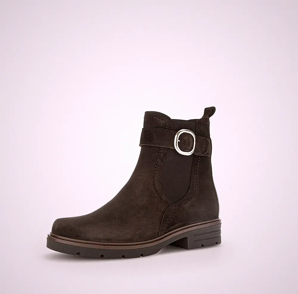Gabor Stiefel Stiefeletten dunkel braun Leder Wechselfußbett sportlich 34.653.18