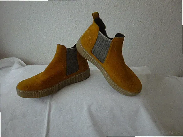 Gabor Stiefel Stiefelleten Damen Gr.4 1/2 Gr.37 echtes Leder in gelb