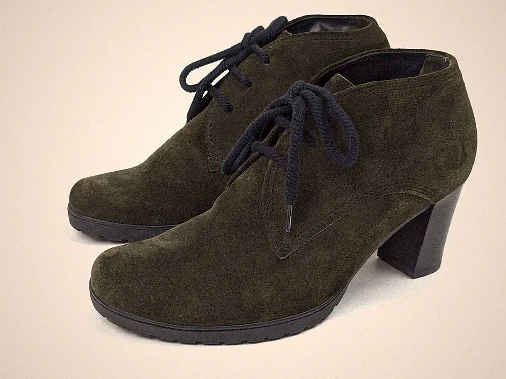 GABOR Stiefelette Damen 5 (38) Grün Wildleder Schnürer ankle boots Schuhe