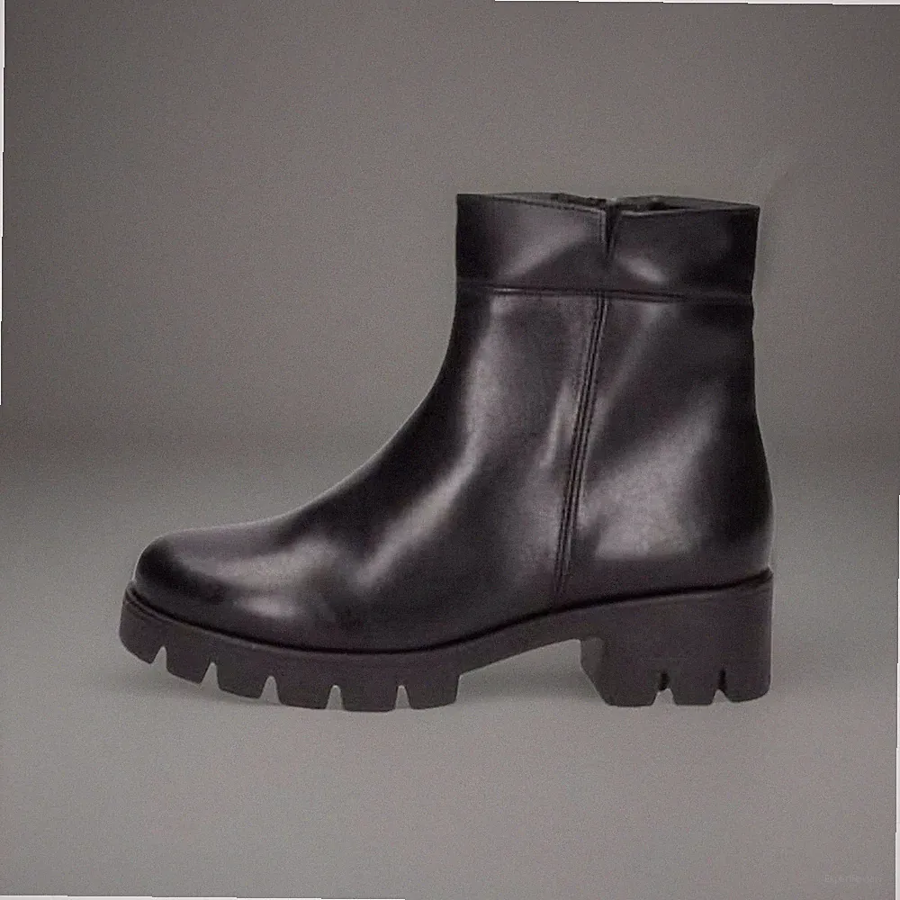 Gabor Stiefelette Schwarz – Damen & Herren Boots aus Nappaleder mit Profilsohle