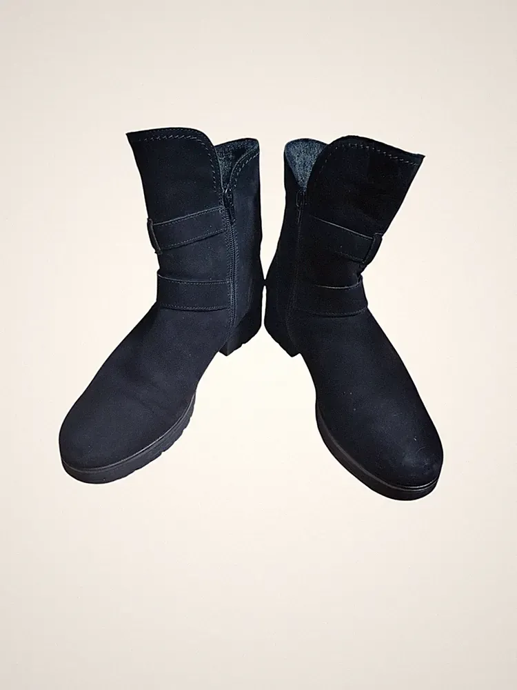 Gabor Stiefeletten Gr. 40 (6.5) Schwarz Wildleder Warm gefüttert