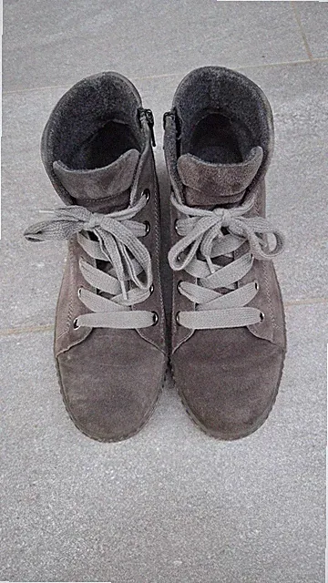 Gabor Winterstiefeletten, Gr. 40, warm, grau, Wildleder, knöchelbedeckt
