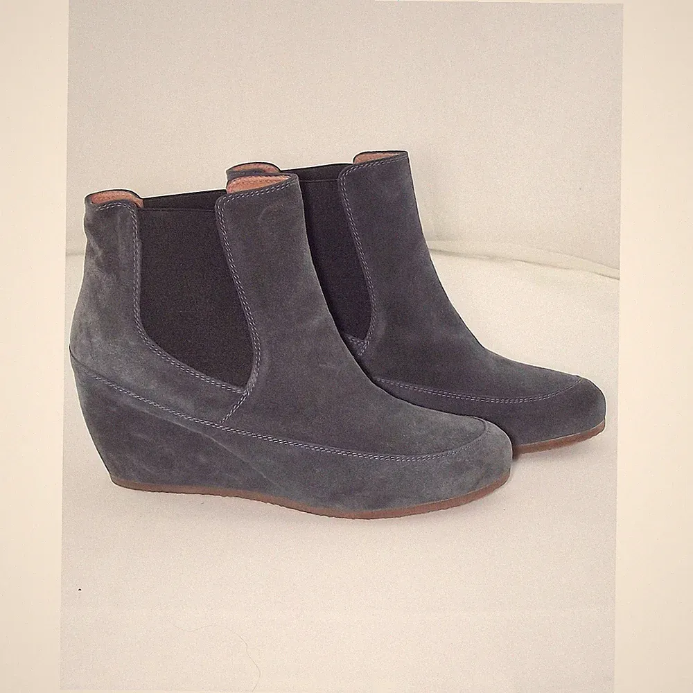 Gadea Damen Stiefelette Blau 41 Wildleder Absatz Freizeit Gummisohle