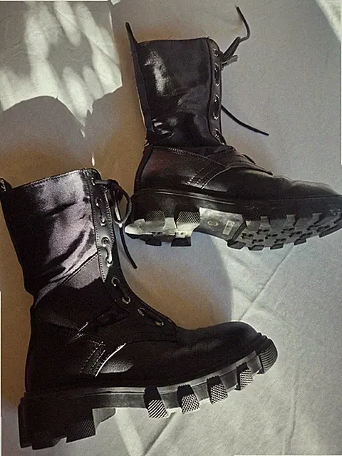 Gaelle Paris Kampfstiefel Stiefeletten 35 Gaelle Paris Combat Boots Black Logo B
