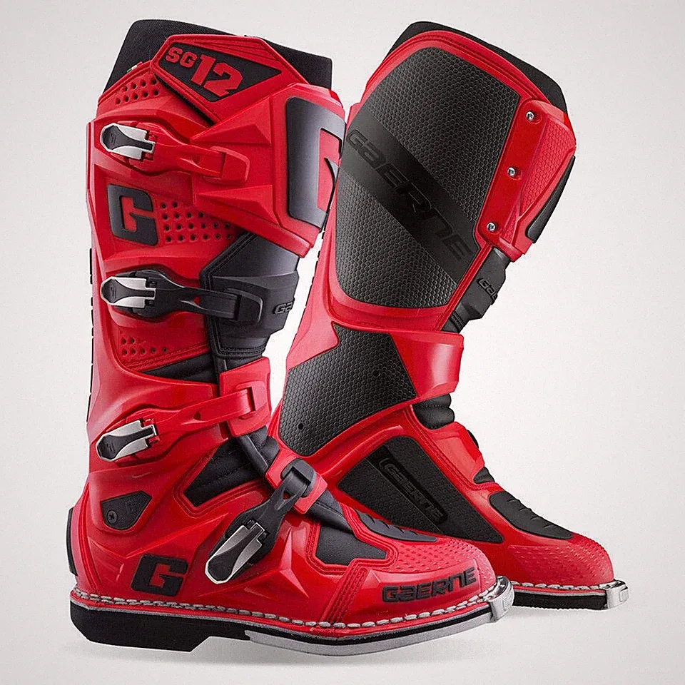 GAERNE SG12 STIEFEL BOOTS GELENK MOTO CROSS ENDURO RED BLACK OFF ROAD