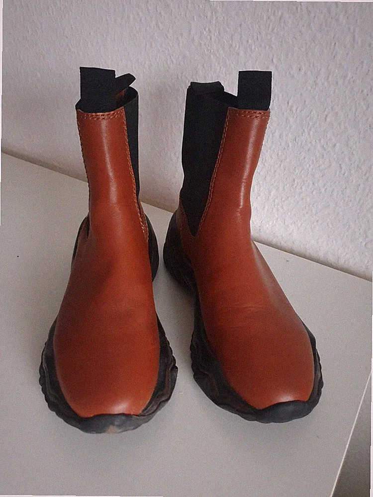 GANNI Damen Boots, Stiefelette von Ganni Gr 36, Leder Orange