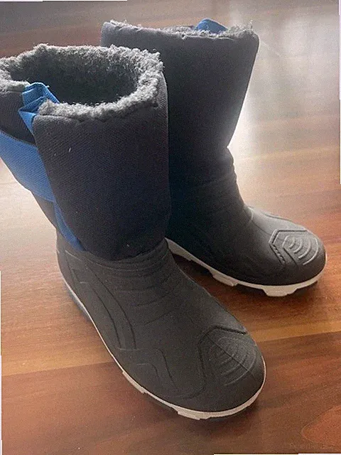 Gefütterte Gummistiefel Jungen 33/34 Schwarz Blau