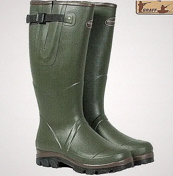 Gefütterte Naturkautschuk- Gummistiefel mit Neoprenfutter 3,5mm GRAFF Jagdstifel