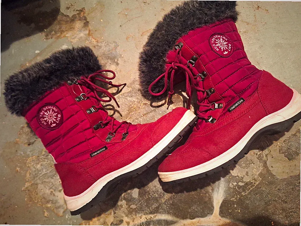 Geka Sport GmbH Damen Winterstiefel Rot EU 38 gefüttert Kunstfellbesatz