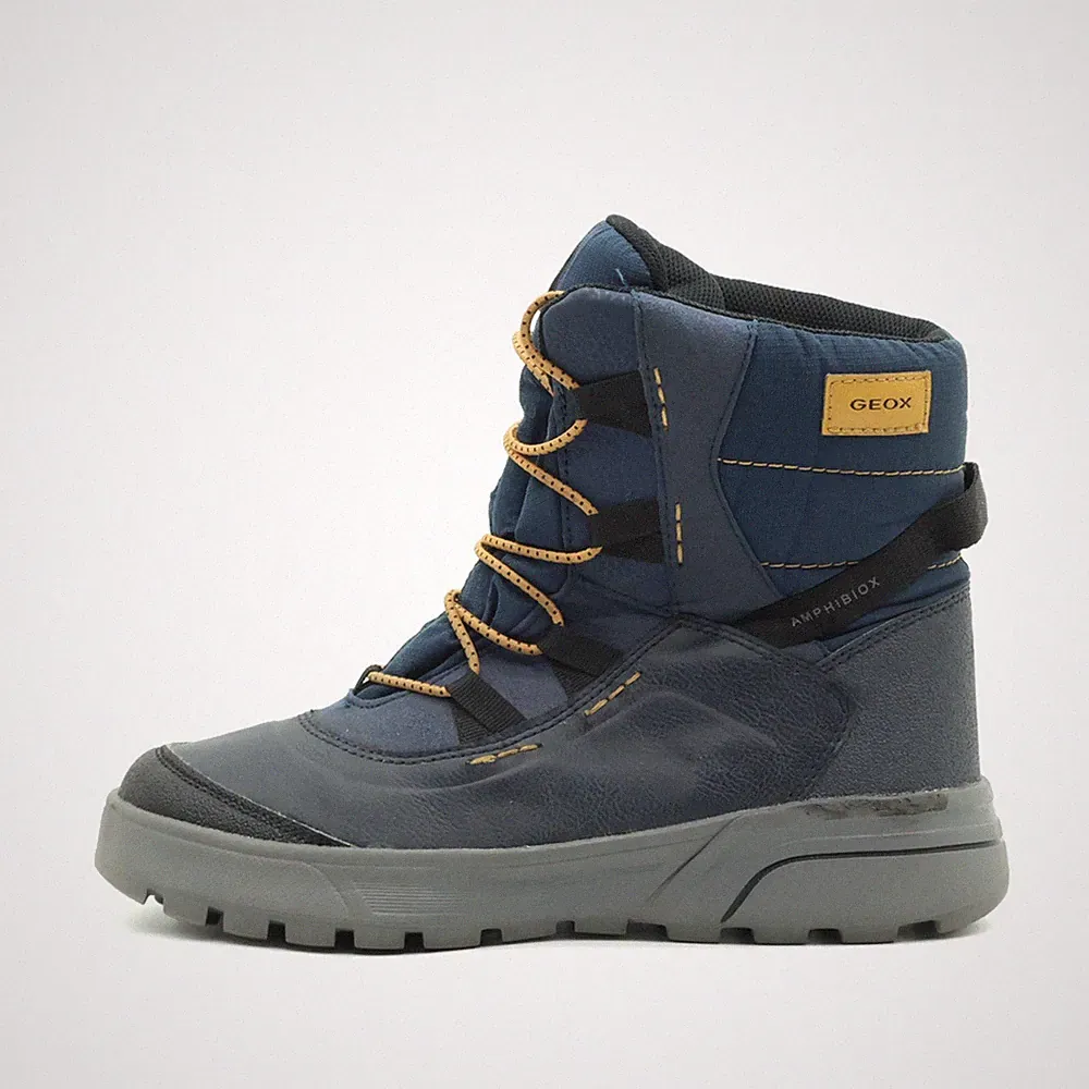 Geox Damen Amphibiox Stiefel Blau Synthetik Mittel Respira Winterstiefel EU 38