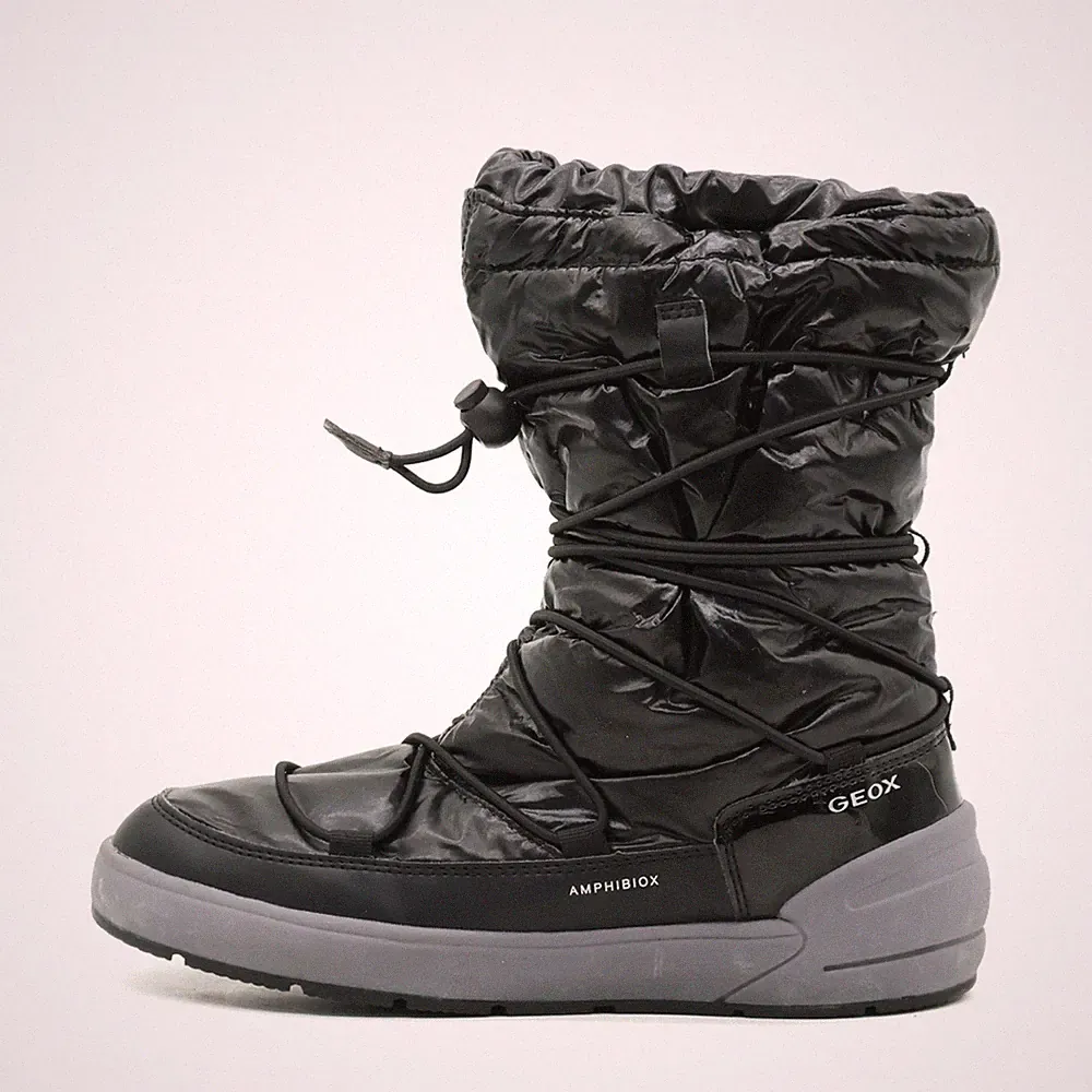 Geox Damen Amphibiox Stiefel Schwarz Atmungsaktiv, Winterstiefel EU 37