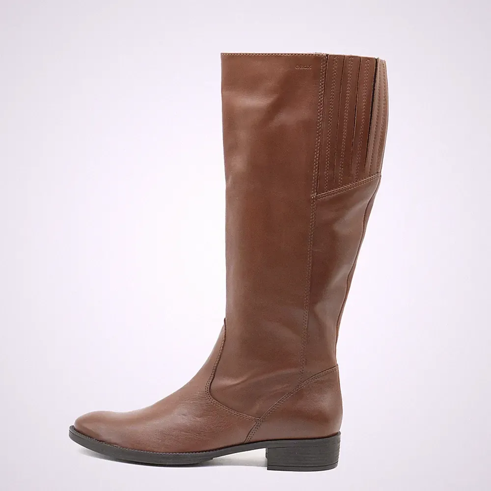 Geox Damen D1390E Stiefel Braun Echtleder Kniehoch Respira Kniehohe EU 38.5