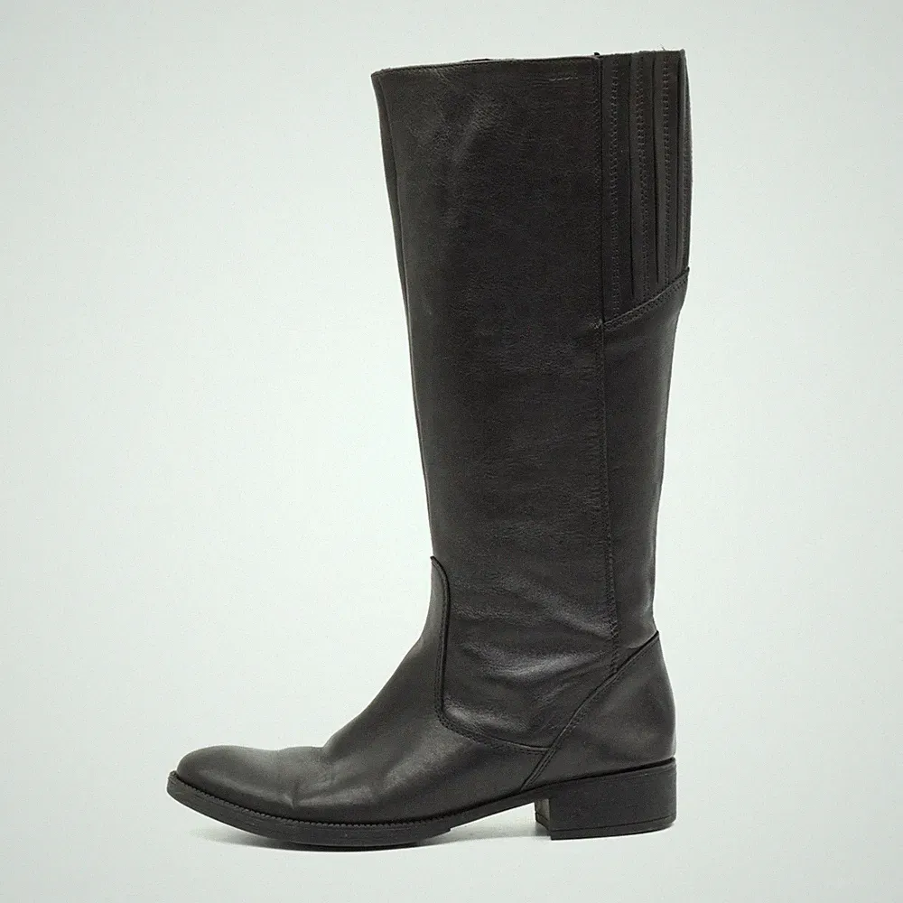 Geox Damen D1390E Stiefel Schwarz Leder Hoch Respira Langschaftstiefel EU 39