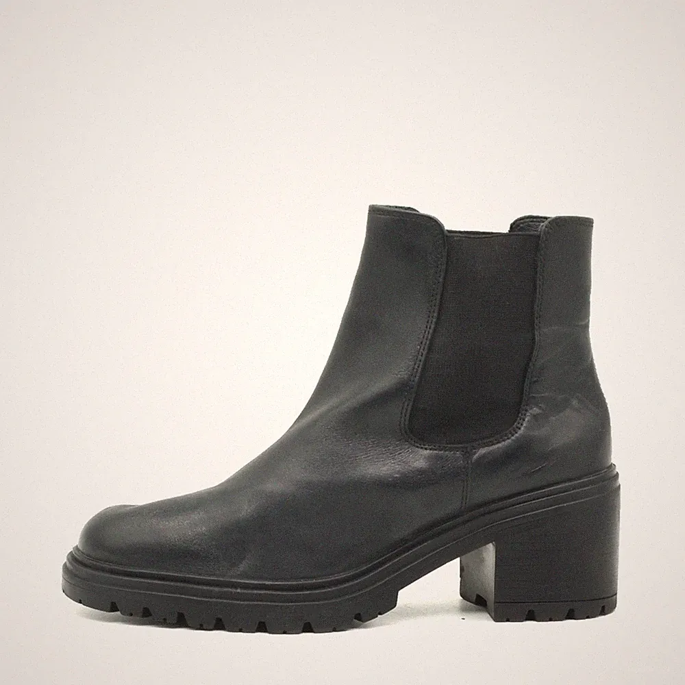 Geox Damen D16QCG Stiefeletten Schwarz Leder Knöchelhoch Chelsea Boots EU 38