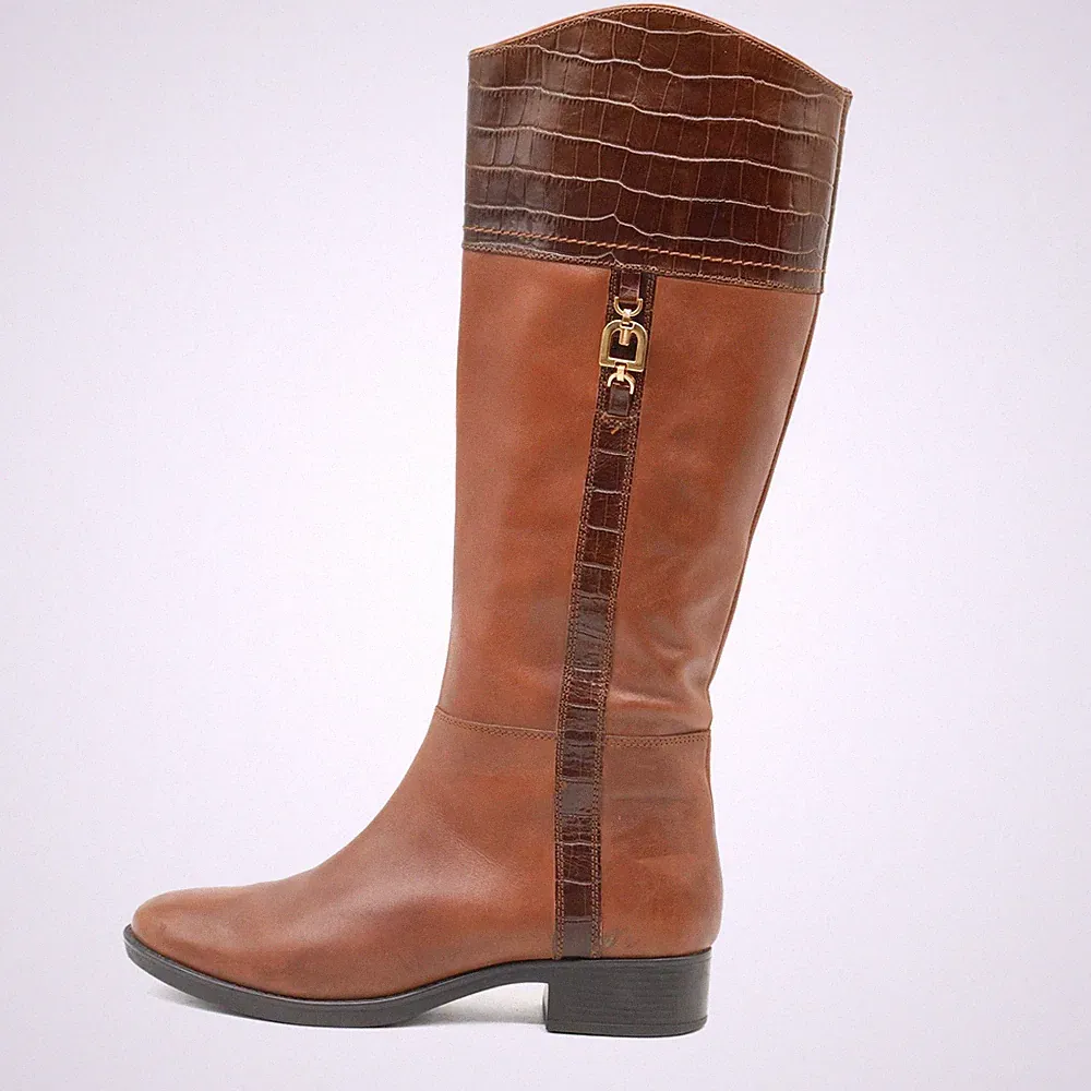 Geox Damen D84G1C Stiefel Braun Leder Kniehoch Respira Reitstiefel EU 39,5