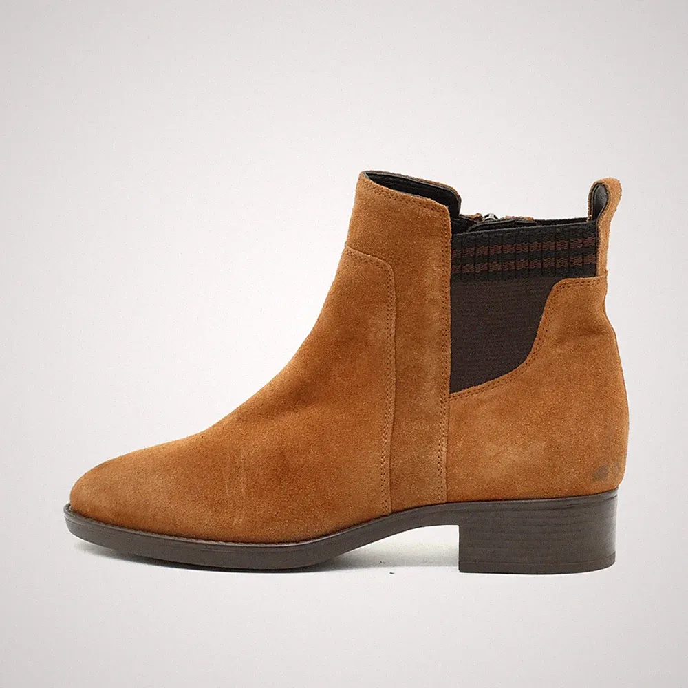 Geox Damen D94G1G Stiefelette Braun Wildleder Kurzschaft Chelsea Boots EU 36