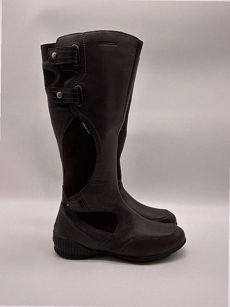 Geox Damen Motorradstiefel Dunkelbraun EUR 38