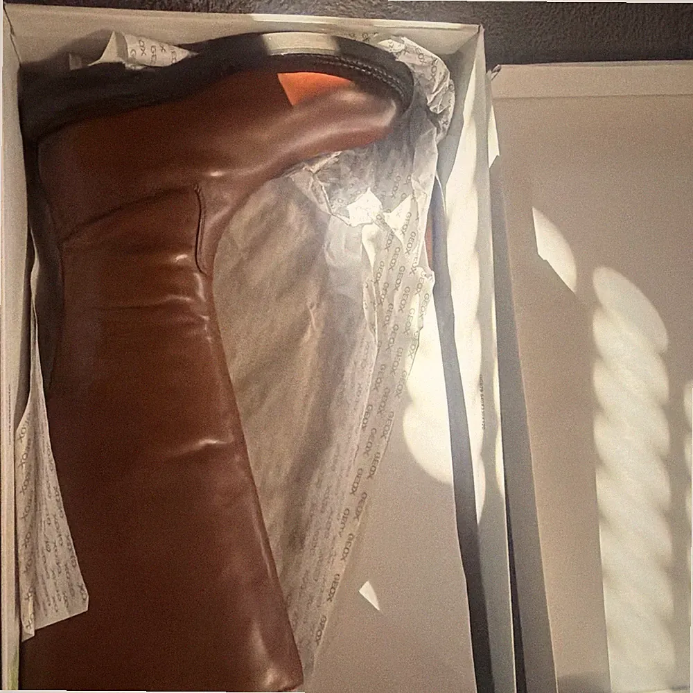 Geox Damen Reitstiefel D Serilda A braun Leder flacher Blockabsatz Größe 42